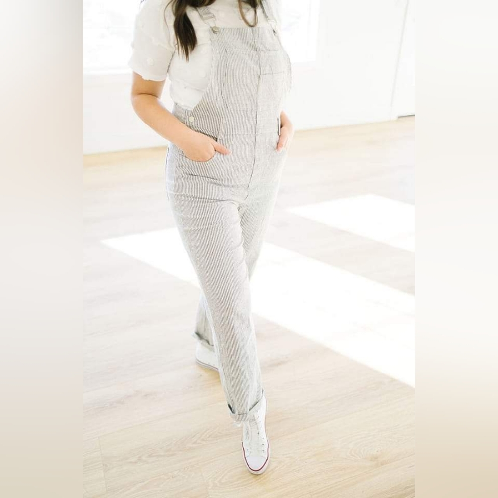 Striped women overalls